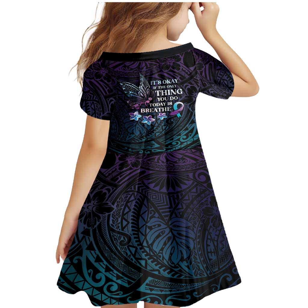 Polynesia Suicide Prevention Awareness Family Matching Mermaid Dress and Hawaiian Shirt Keep Going The World Needs You