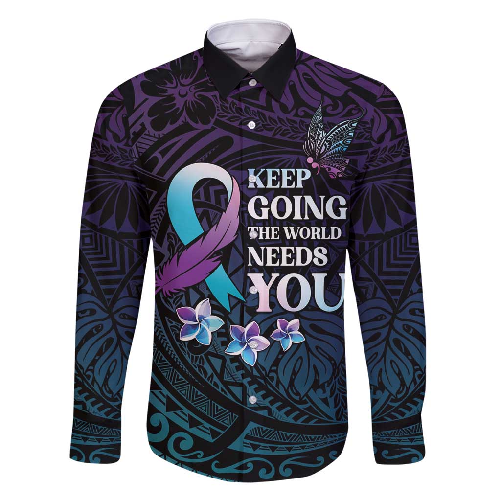 Polynesia Suicide Prevention Awareness Family Matching Mermaid Dress and Hawaiian Shirt Keep Going The World Needs You