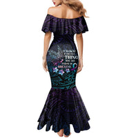 Polynesia Suicide Prevention Awareness Family Matching Mermaid Dress and Hawaiian Shirt Keep Going The World Needs You