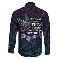 Polynesia Suicide Prevention Awareness Family Matching Off Shoulder Short Dress and Hawaiian Shirt Keep Going The World Needs You