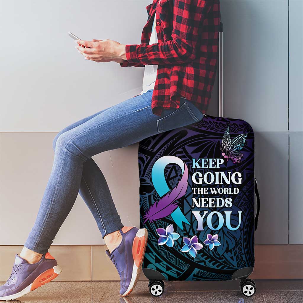 Polynesia Suicide Prevention Awareness Luggage Cover Keep Going The World Needs You