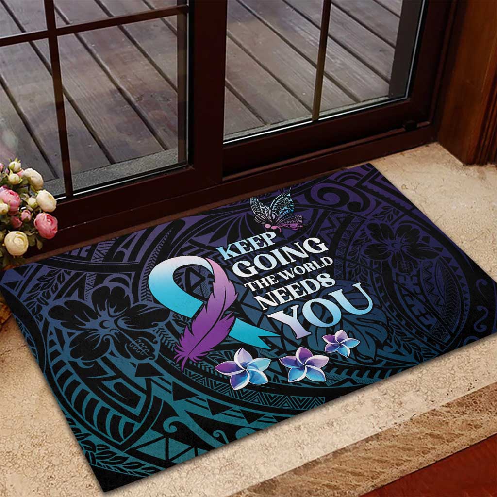 Polynesia Suicide Prevention Awareness Rubber Doormat Keep Going The World Needs You
