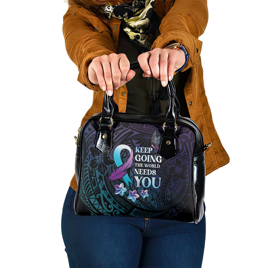 Polynesia Suicide Prevention Awareness Shoulder Handbag Keep Going The World Needs You LT05 One Size Purple - Polynesian Pride