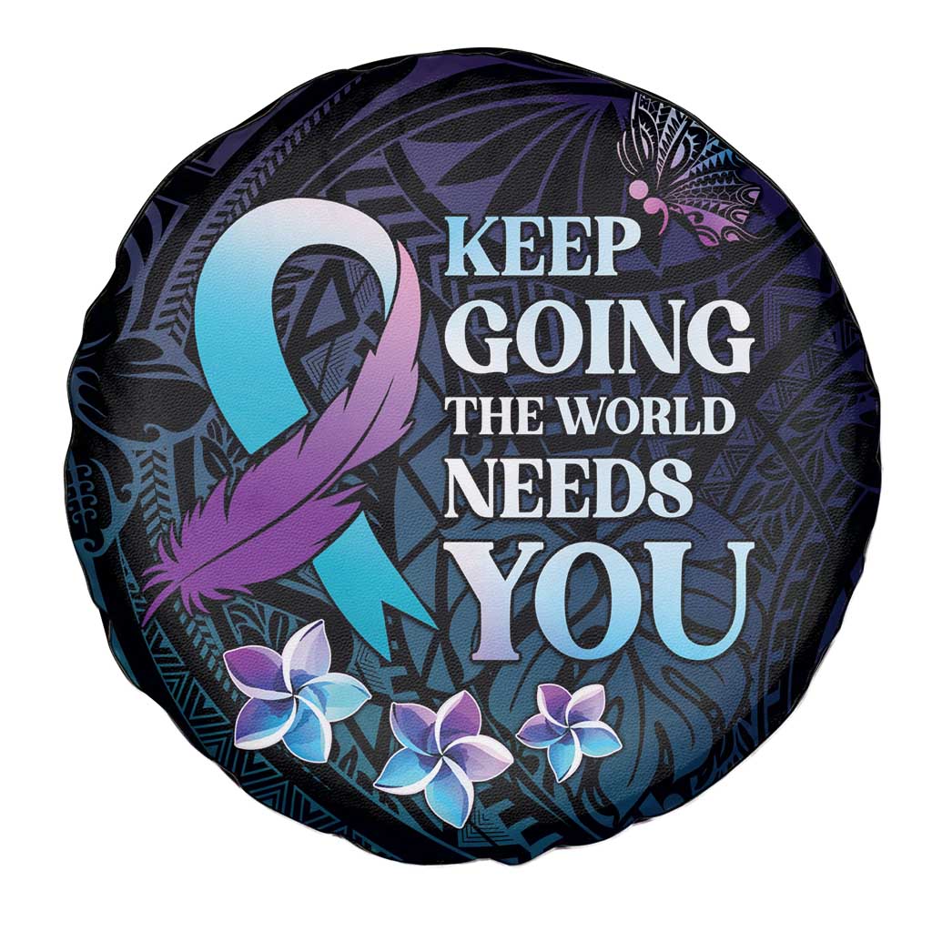 Polynesia Suicide Prevention Awareness Spare Tire Cover Keep Going The World Needs You