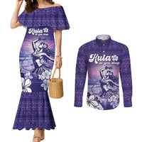 Aloha Hawaii Kauai Island Couples Matching Mermaid Dress and Long Sleeve Button Shirt Hula Till You Drop