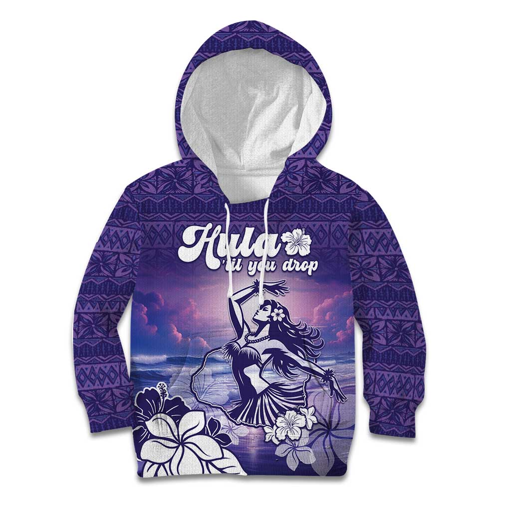 Aloha Hawaii Kauai Island Kid Hoodie Hula Till You Drop LT05 Hoodie Purple - Polynesian Pride