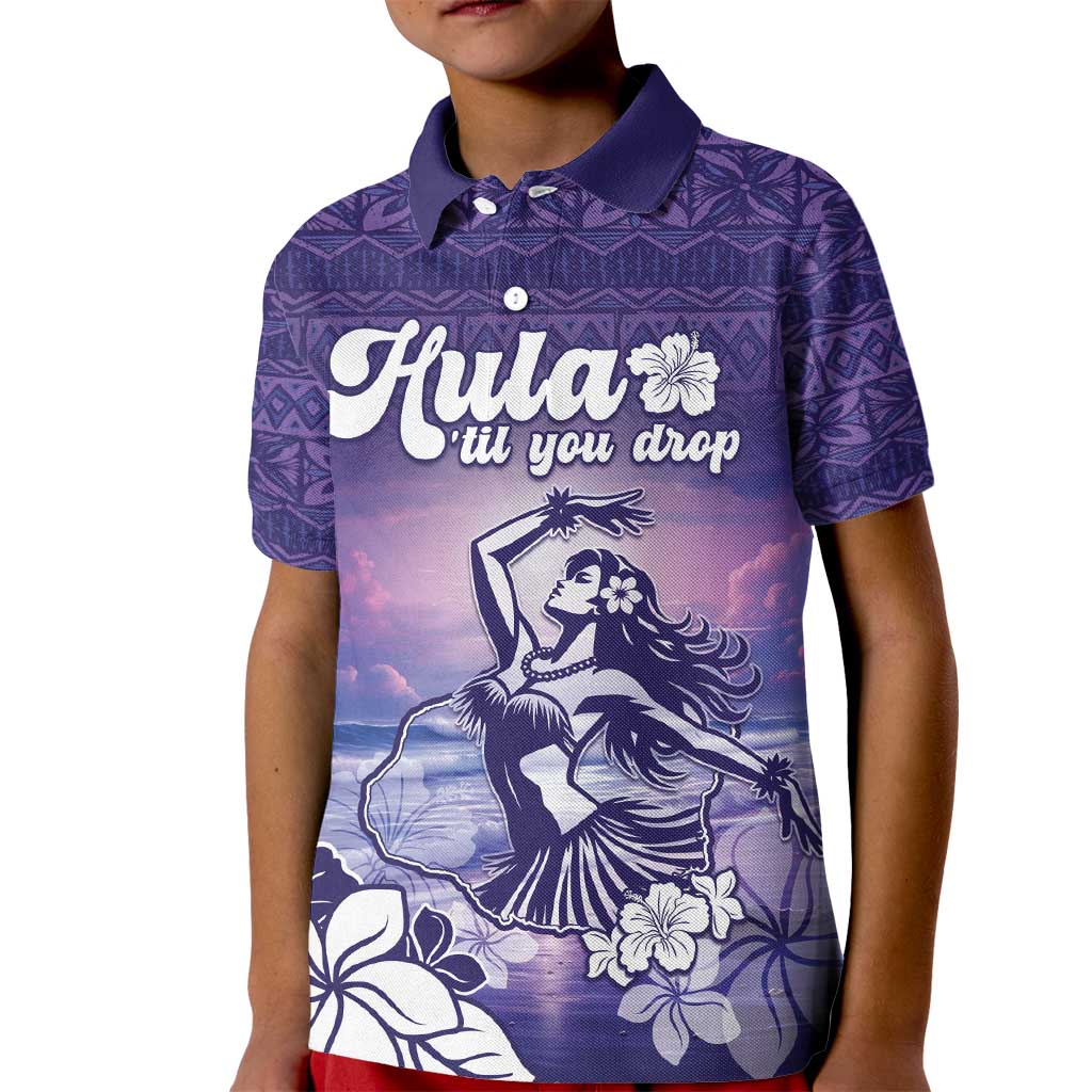Aloha Hawaii Kauai Island Kid Polo Shirt Hula Till You Drop