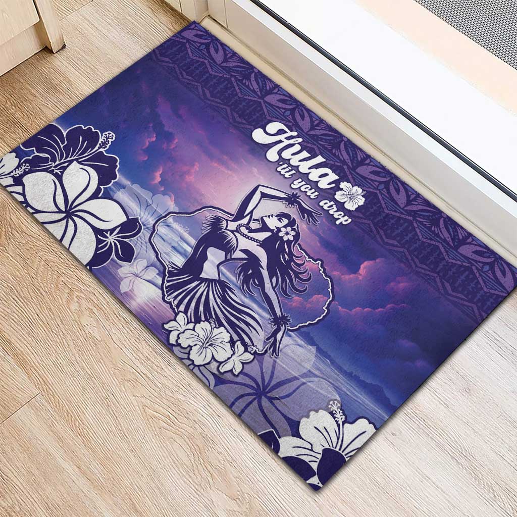 Aloha Hawaii Kauai Island Rubber Doormat Hula Till You Drop