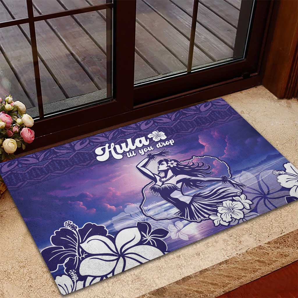 Aloha Hawaii Kauai Island Rubber Doormat Hula Till You Drop