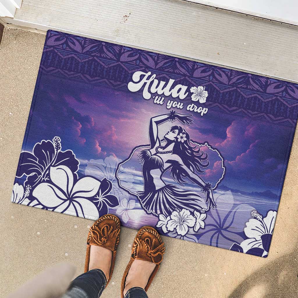 Aloha Hawaii Kauai Island Rubber Doormat Hula Till You Drop