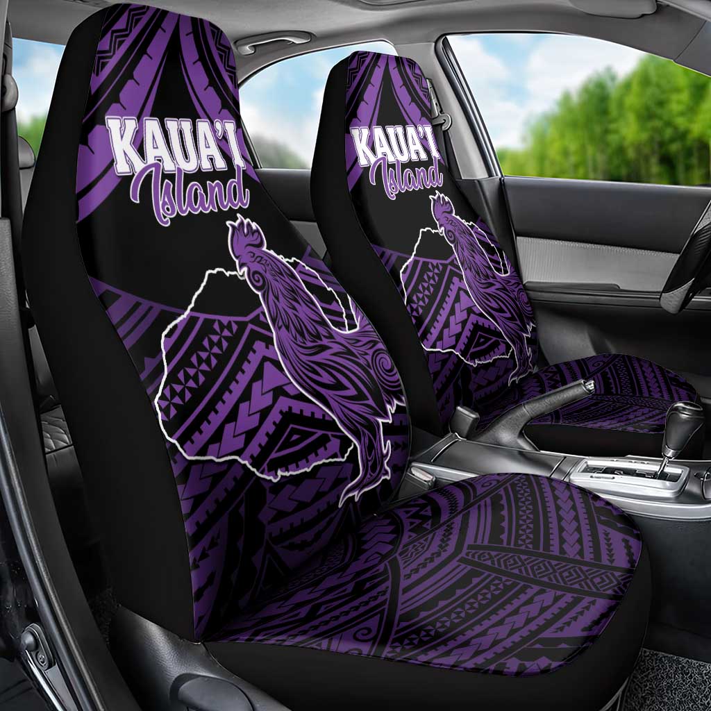 Hawaii Kauai Island Car Seat Cover Rooster Tribal Tattoo Simple Style