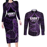 Personalised Hawaii Kauai Island Couples Matching Long Sleeve Bodycon Dress and Long Sleeve Button Shirt Rooster Tribal Tattoo Simple Style