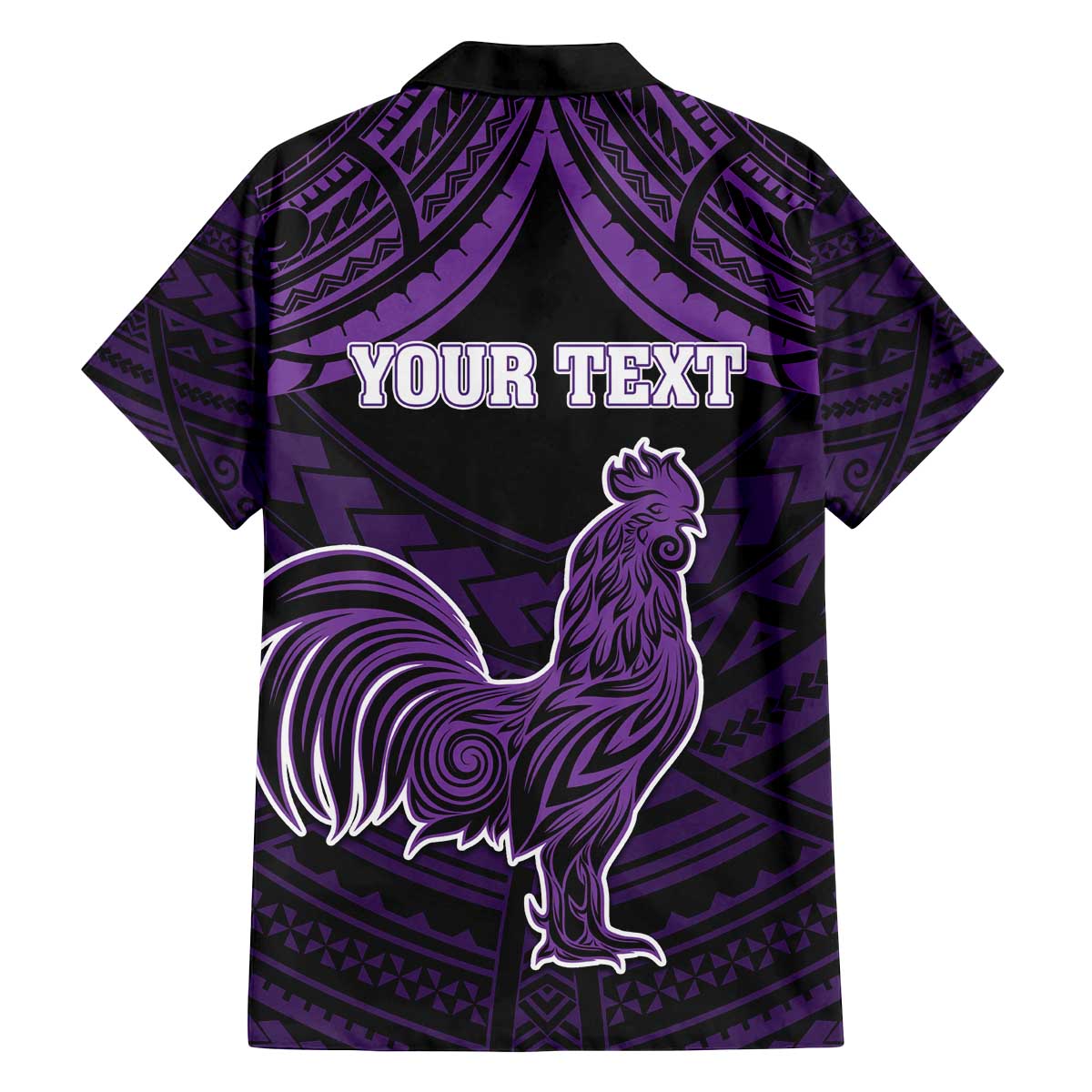 Personalised Hawaii Kauai Island Family Matching Off The Shoulder Long Sleeve Dress and Hawaiian Shirt Rooster Tribal Tattoo Simple Style LT05 - Polynesian Pride