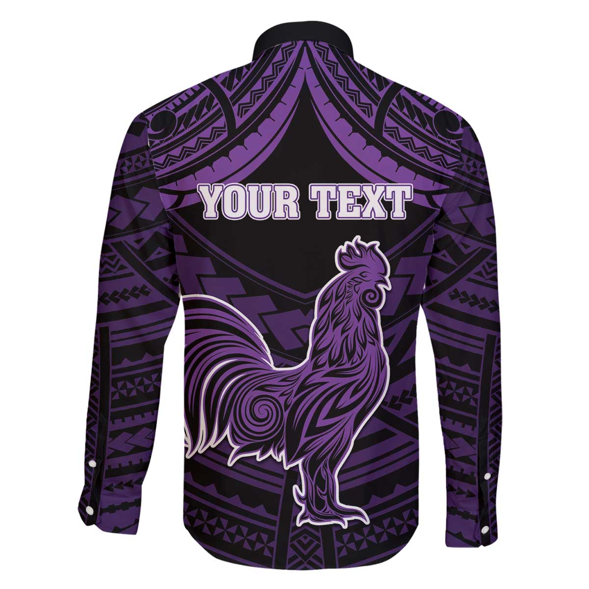 Personalised Hawaii Kauai Island Family Matching Puletasi and Hawaiian Shirt Rooster Tribal Tattoo Simple Style