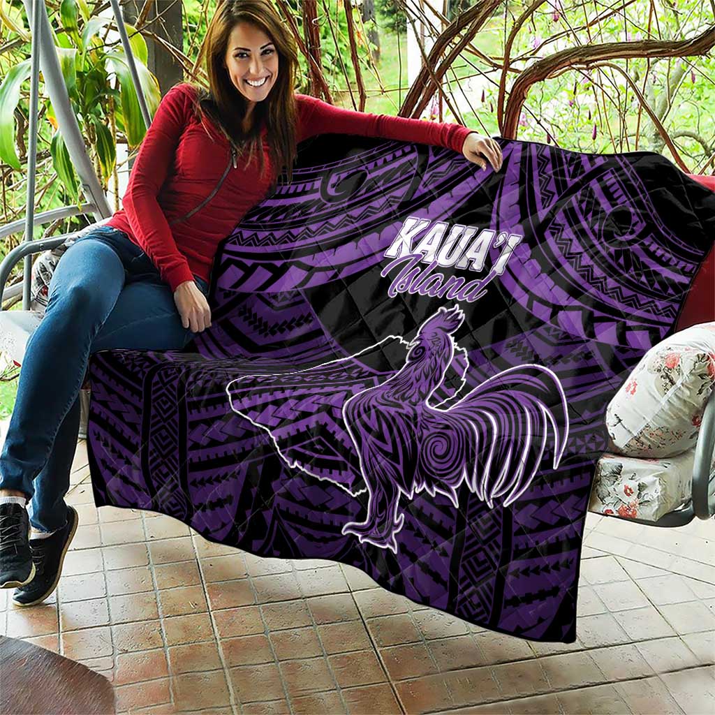 Hawaii Kauai Island Quilt Rooster Tribal Tattoo Simple Style
