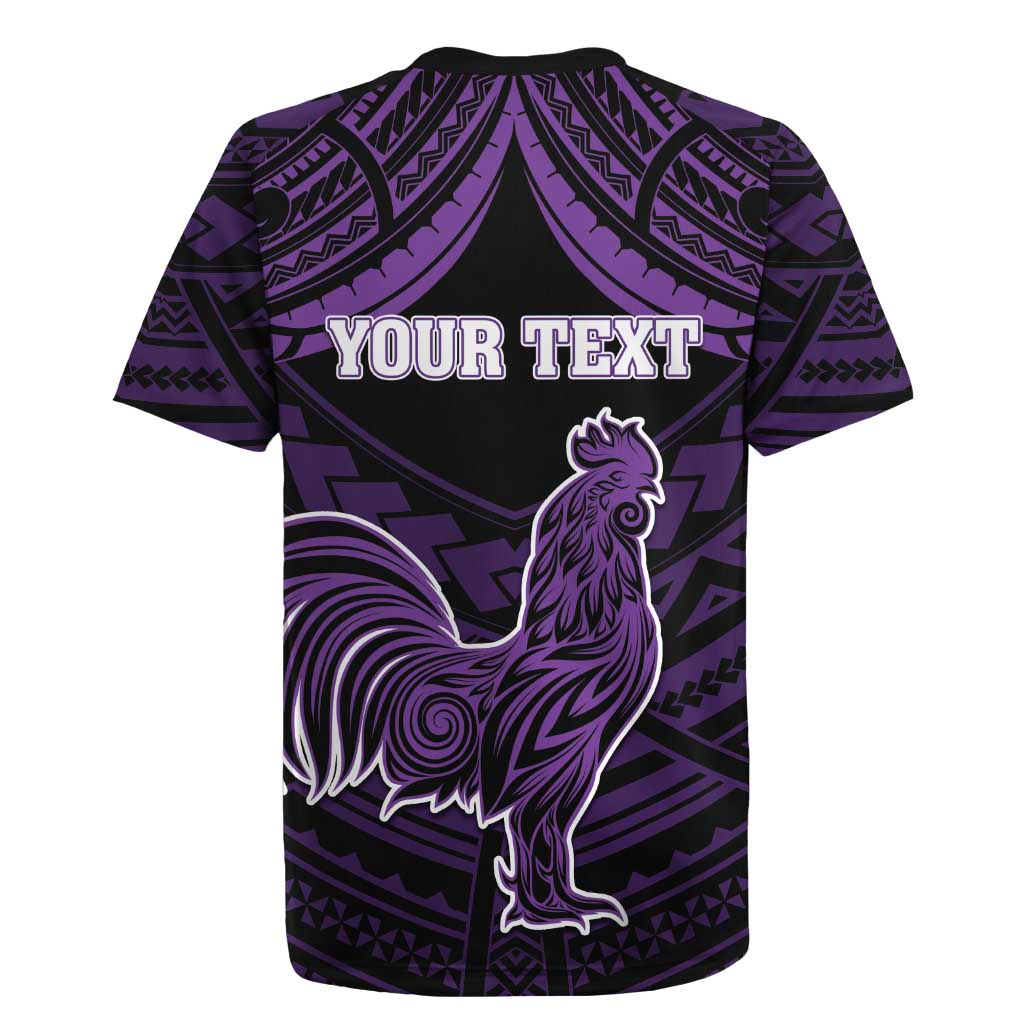 Personalised Hawaii Kauai Island Rugby Jersey Rooster Tribal Tattoo Simple Style