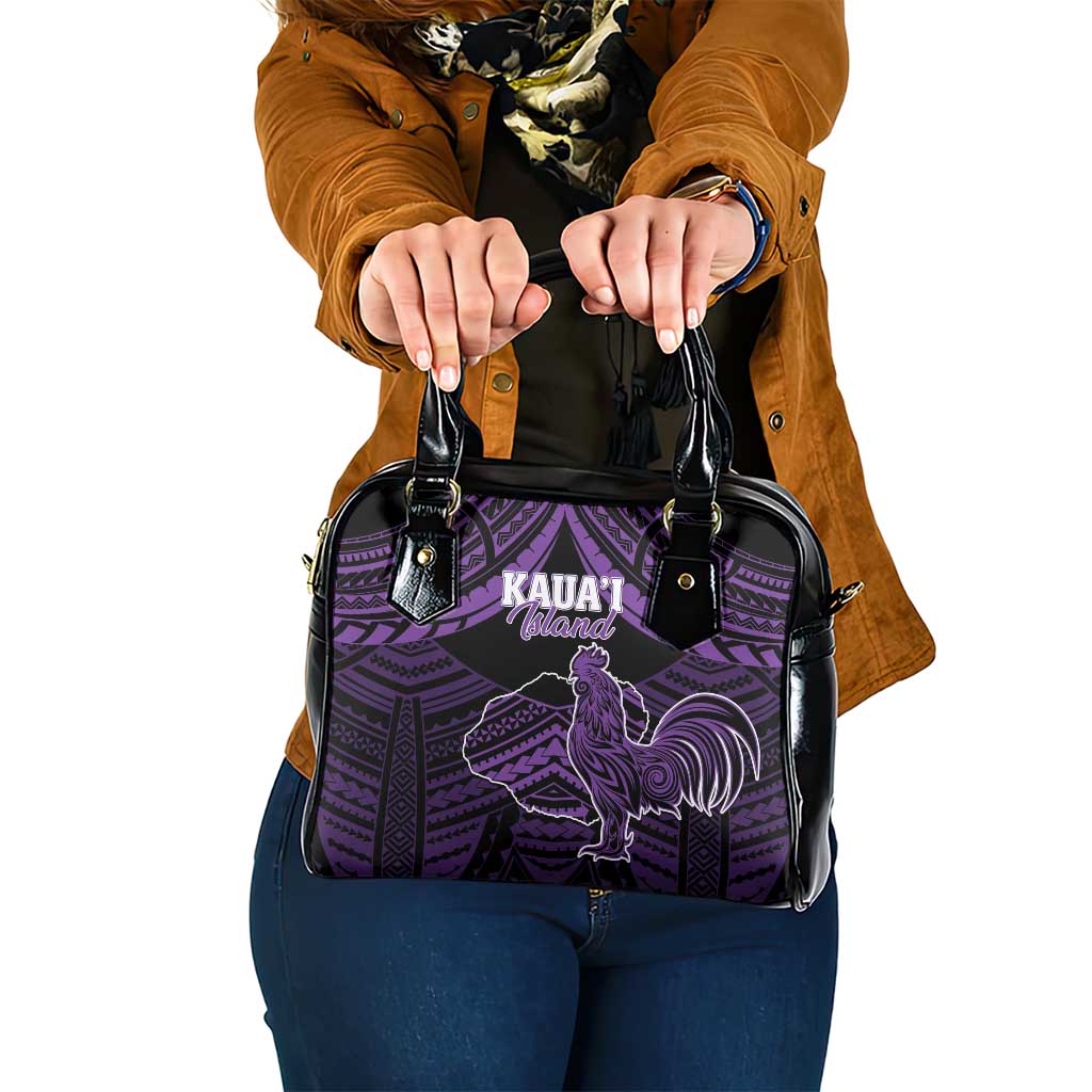 Hawaii Kauai Island Shoulder Handbag Rooster Tribal Tattoo Simple Style LT05 One Size Purple - Polynesian Pride