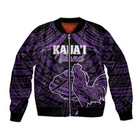 Personalised Hawaii Kauai Island Sleeve Zip Bomber Jacket Rooster Tribal Tattoo Simple Style