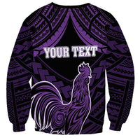 Personalised Hawaii Kauai Island Sweatshirt Rooster Tribal Tattoo Simple Style LT05 - Polynesian Pride