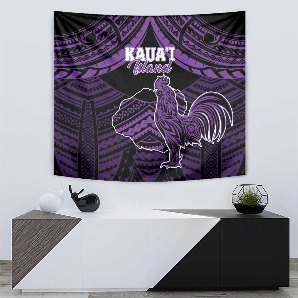 Hawaii Kauai Island Tapestry Rooster Tribal Tattoo Simple Style