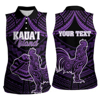 Personalised Hawaii Kauai Island Women Sleeveless Polo Shirt Rooster Tribal Tattoo Simple Style