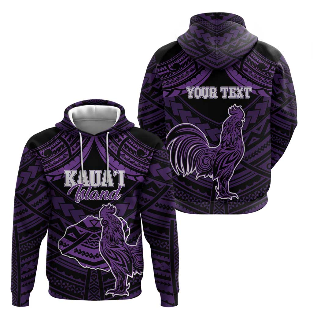 Personalised Hawaii Kauai Island Zip Hoodie Rooster Tribal Tattoo Simple Style