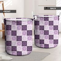 Lavender Manta Ray Hawaiian Quilt Motif Laundry Basket