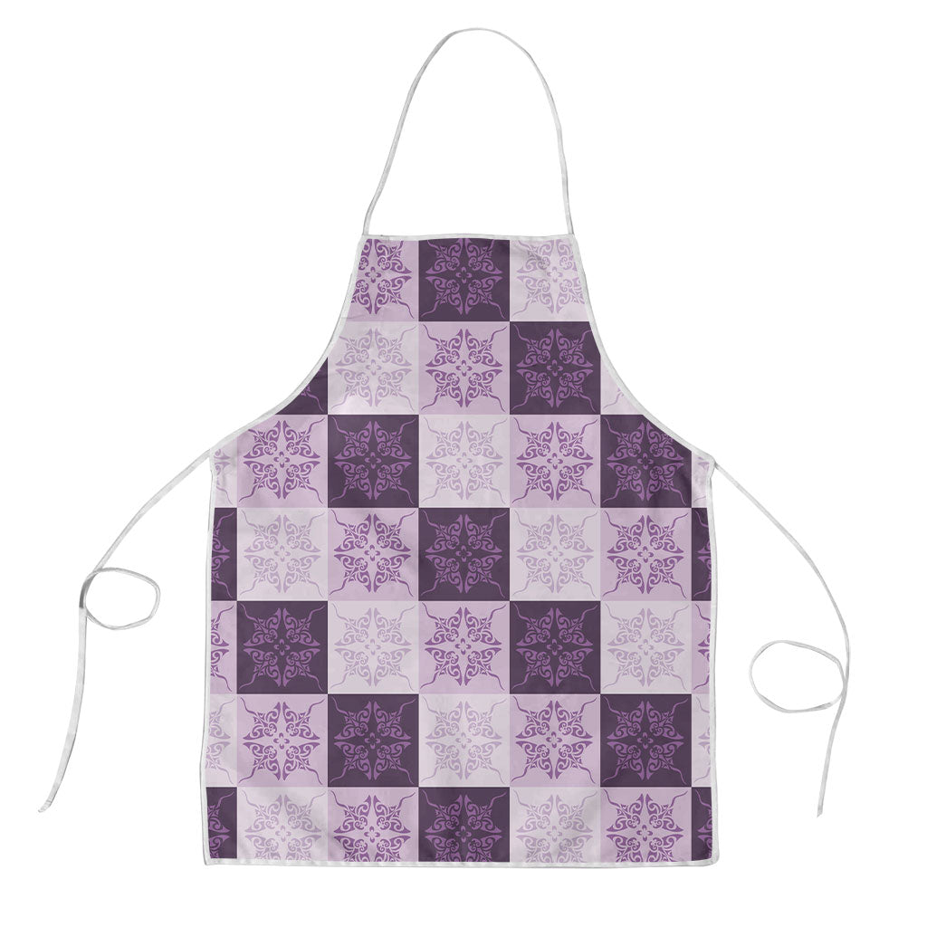 Lavender Manta Ray Hawaiian Quilt Motif Apron