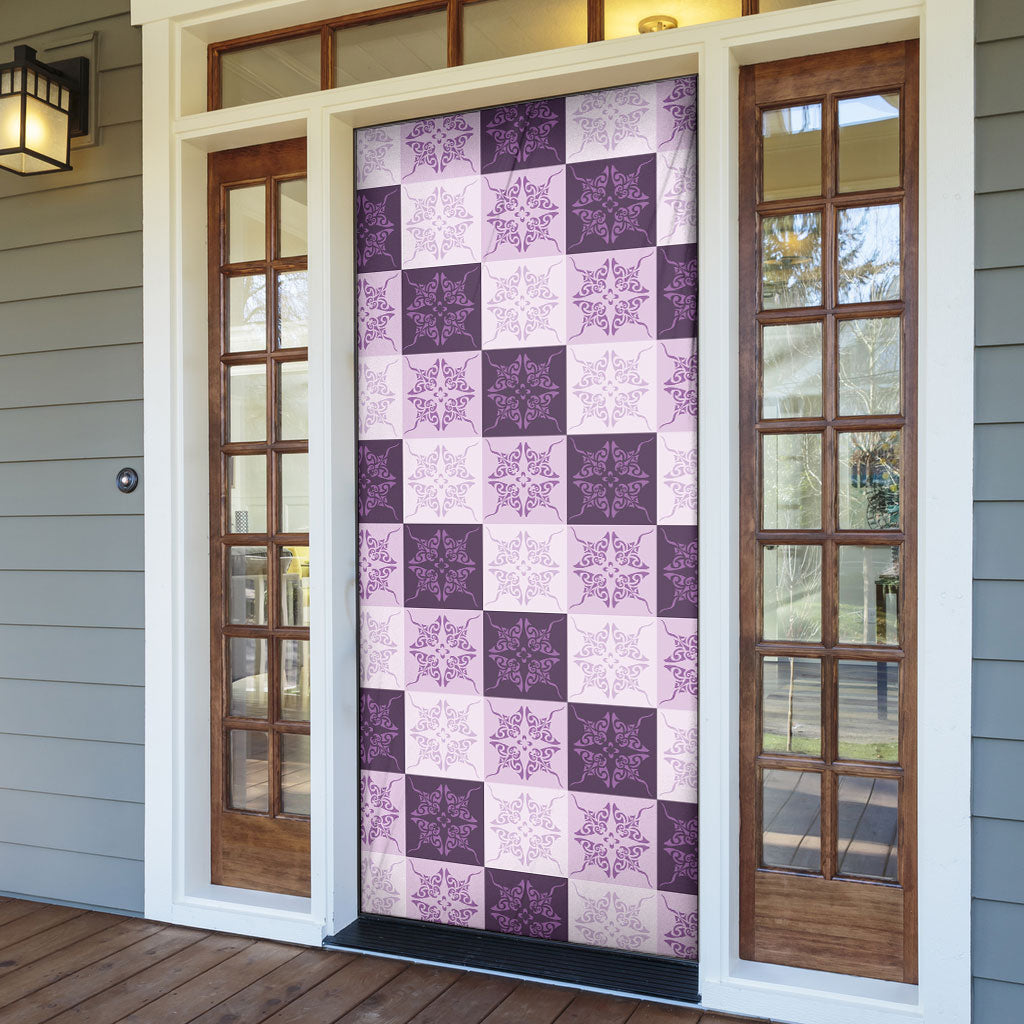 Lavender Manta Ray Hawaiian Quilt Motif Door Cover
