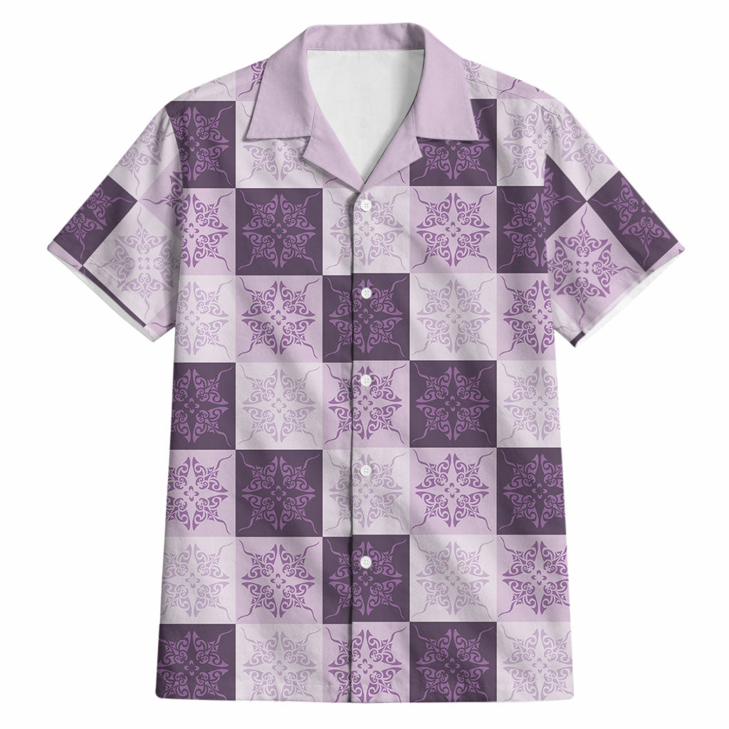 Lavender Manta Ray Hawaiian Quilt Motif Hawaiian Shirt