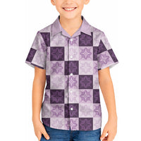 Lavender Manta Ray Hawaiian Quilt Motif Hawaiian Shirt