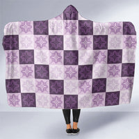 Lavender Manta Ray Hawaiian Quilt Motif Hooded Blanket