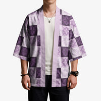 Lavender Manta Ray Hawaiian Quilt Motif Kimono