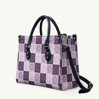 Lavender Manta Ray Hawaiian Quilt Motif Leather Bag
