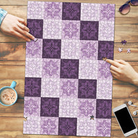 Lavender Manta Ray Hawaiian Quilt Motif Puzzle