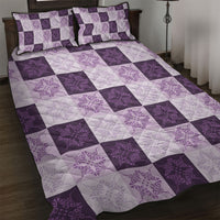 Lavender Manta Ray Hawaiian Quilt Motif Quilt Bed Set