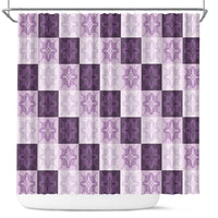 Lavender Manta Ray Hawaiian Quilt Motif Shower Curtain