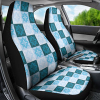 Cyan Manta Ray Hawaiian Quilt Motif Car Seat Cover