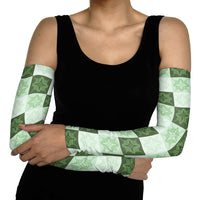 Sage Green Manta Ray Hawaiian Quilt Motif Arm Sleeves