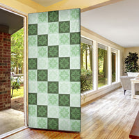 Sage Green Manta Ray Hawaiian Quilt Motif Door Cover