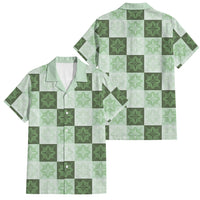Sage Green Manta Ray Hawaiian Quilt Motif Family Matching Summer Maxi Dress and Hawaiian Shirt