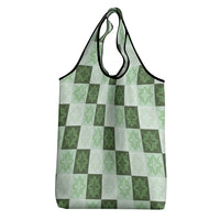 Sage Green Manta Ray Hawaiian Quilt Motif Grocery Bag