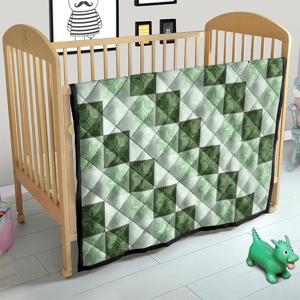 Sage Green Manta Ray Hawaiian Quilt Motif Quilt