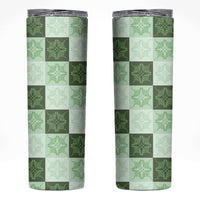 Sage Green Manta Ray Hawaiian Quilt Motif Skinny Tumbler