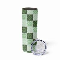 Sage Green Manta Ray Hawaiian Quilt Motif Skinny Tumbler
