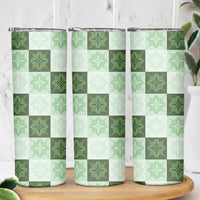Sage Green Manta Ray Hawaiian Quilt Motif Skinny Tumbler