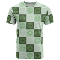 Sage Green Manta Ray Hawaiian Quilt Motif T Shirt