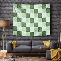 Sage Green Manta Ray Hawaiian Quilt Motif Tapestry