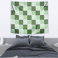 Sage Green Manta Ray Hawaiian Quilt Motif Tapestry
