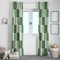 Sage Green Manta Ray Hawaiian Quilt Motif Window Curtain